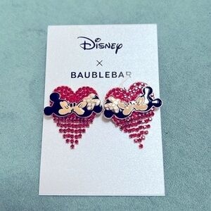 Disney x BAUBLEBAR Mickey Mouse Rhinestone Love Earrings New